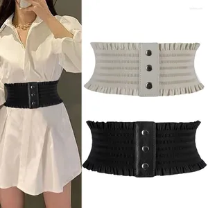 Riemen Vrouwen Brede Riem Elastische Taille Bandjes Dames Stretch Tailleband Buikband Vrouwelijke Jurk Corset Zwart Witte Band