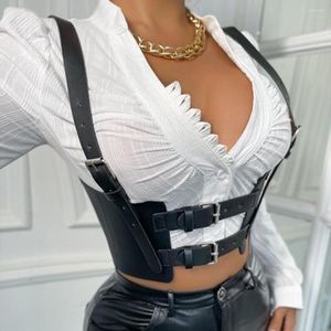 Cinturones Mujeres Arnés ancho Cinturón Hebilla Cuero Vintage Bondage Moda Salvaje Y2K Vestido de cintura Falda Camisa Accesorios