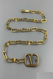Cintos Mulheres Designers Cadeias Moda Luxo Designer Link Belt para Mulheres Carta V Fivela Cintura Cadeia Vintage Gold Cintura Bronz5867014