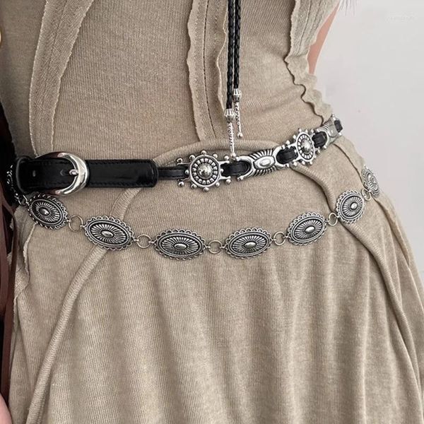 Ceintures femmes argent métal boucle cuirs ceinture fine ceinture pour robe en jean