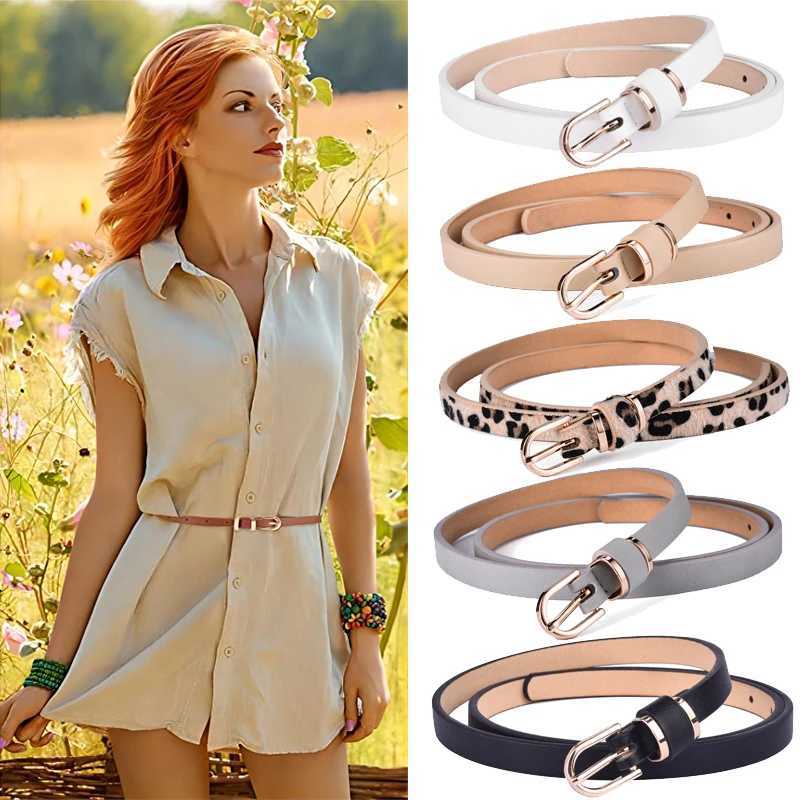 Belts Womens tight fitting solid leather dress with 90cm to 135cm Ceinture womens 10 colors Q240401