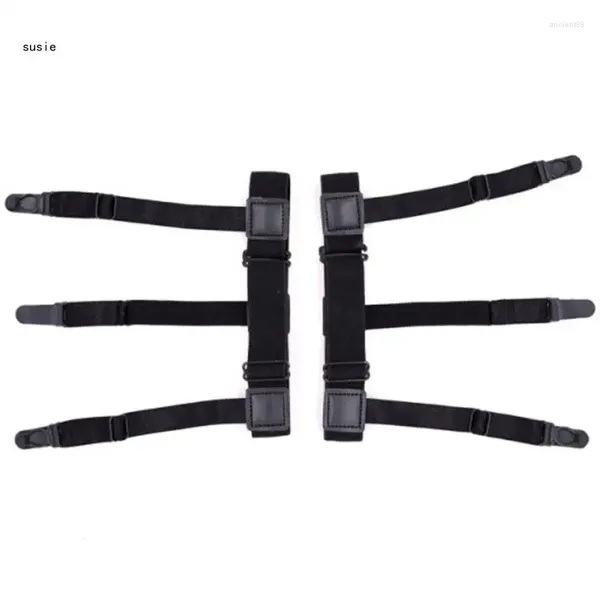 Cinturones X7YA 2 unids / set Camisa para hombre Estancias Piernas Elásticas Tirantes Plástico Antideslizante Abrazaderas de bloqueo