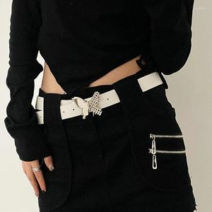 Ceintures y2k ceinture en faux cuir pour femmes designer en alliage en alliage papillon