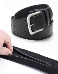 Riemen Rits Verbergen Geld Anti Diefstal Riem Dagelijks Reizen PU Lederen Heuptas Heren Dames Verborgen Geld Band Lengte 125cm6330595