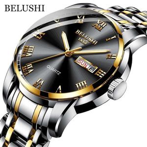 BELUSHI Topmerk Horloge Heren Roestvrij Staal Zakelijk Datum Klok Waterdicht Lichtgevend es Heren Luxe Sport Quartz Pols 2201173268