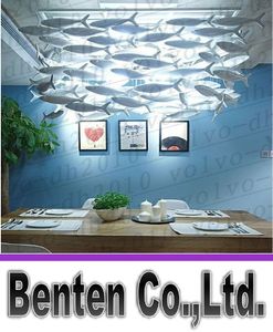 BENCHER personalizable, lámparas de cerámica creativas de moda Simple, candelabro de habitación para comedor, decoración de iluminación de peces, luces de lámpara de peces
