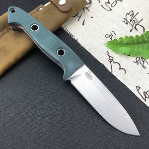 BM 162 Couteau à lame fixe tactique Bushcrafter S30v Lame G10 Poignée avec gaine en cuir de vachette Sharp Robuste Couteau de survie d'auto-défense en plein air 15002 535