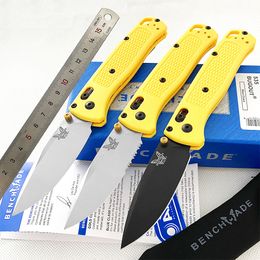 Benchmade 535 couteau pliant tactique S30V lame jaune Nylon fibre de verre poignée Camping en plein air couteaux de poche EDC outil de coupe