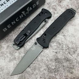 Benchmade 537GY Bailout AXIS Cuchillo plegable 338quot CPM3V Gris Cerakote Plain Tanto Blade Black Grivory Handles4099452272F