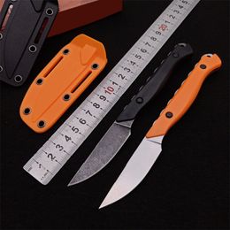 2 modelos 15700 Cuchillo de hoja fija 2.7 "CPM-154 Espalda recta satinada / Mangos naranja G10 Supervivencia al aire libre Senderismo Autodefensa EDC Cuchillos tácticos 15017 15500 Herramientas