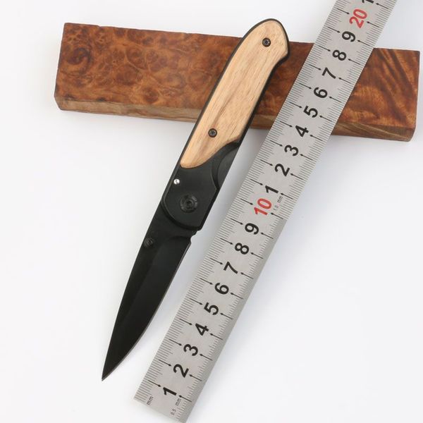 Cuchillo plegable de bolsillo de supervivencia DA44, mango de madera, acabado de titanio, cuchillos tácticos con hoja EDC, Navajas de bolsillo X49 X50 de BM42