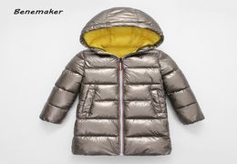 Benemaker Kinderen Winterjassen Tiener Meisjes Jongens Warme Parka Kinderen Dikke Kleding 12T 14T Jassen Windjack Bovenkleding JH042 Y207090341