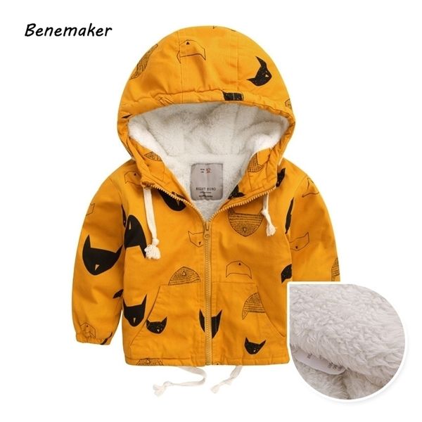 Benemaker hiver polaire vestes pour garçon tranchée vêtements pour enfants 2-10 ans à capuche chaud vêtements d'extérieur coupe-vent bébé enfants manteaux JH019 LJ200831