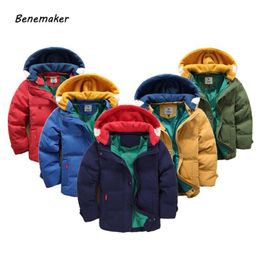 Benemaker Winter Overalls voor Kinderen Jassen voor Meisje Jongen Warm Parkas Kleding Dikke Hooded Jassen Baby Kids Windbreaker JH049 LJ201017