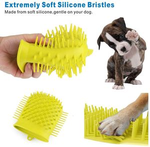 Benepaw Dog Paw Reiniger doucheborstel 2 in 1 draagbare zachte siliconen huisdiervoet wasmachine effectief reinigen van cup puppy katten massage