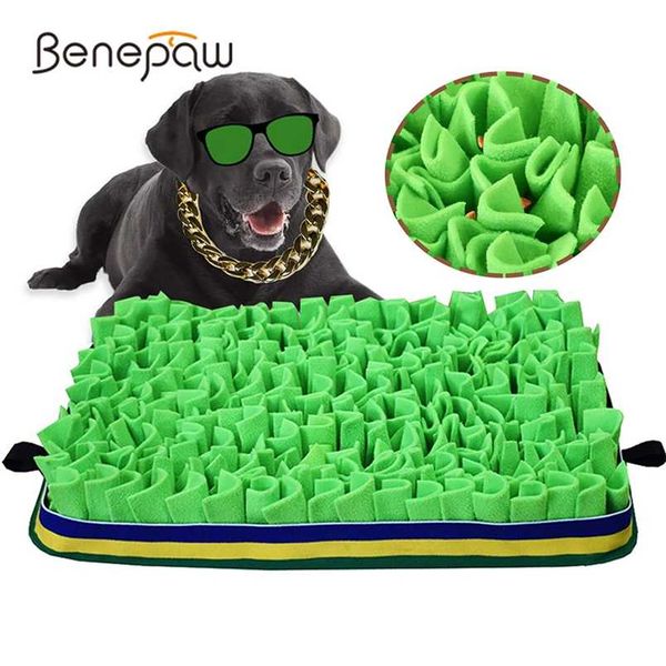 Benepaw Dog Puzzle Toys Snuffle Mat Respetuoso del medio ambiente Durable Alimentación lenta Entrenamiento para mascotas Pad Puppy Sniffing Fomentar habilidades de forrajeo 211111