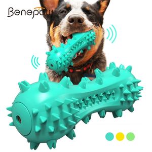 Benepaw Durable Teeth Cleaning Dog Toys For Aggressive Chewers Safe Rubber Chew Pet Toys Puppy Play Game Relieve Anxiety 210312
