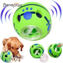 Benepaw interactif chien jouets distribution de nourriture traiter animal de compagnie rire balle sûr grinçant chiot Puzzle jouet pour petit moyen grand 240306