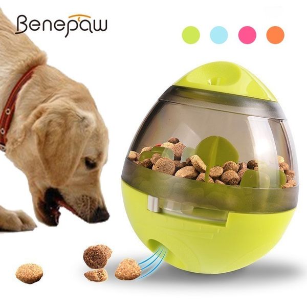 Benepaw, juguete interactivo para perros, dispensación de golosinas, juguete inteligente IQ, bola de comida para fugas, juego de cachorro pequeño, mediano y grande, 4 colores 2019