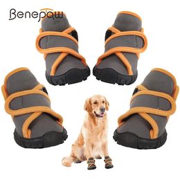 Benepaw – chaussures souples pour chiens, imperméables, robustes, antidérapantes, sangles croisées réglables, bottes pour animaux de compagnie, pour la marche debout, la randonnée, la course à pied, 240115