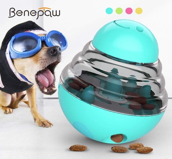 Benepaw Tumbler Treat Ball para perros Dispensador de alimentos Juguetes interactivos seguros para perros Entrenamiento para mascotas Agujero con fugas ajustable IQ Puzzle Game Y28192872