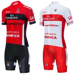 Benfica Team Wielertrui Fietsshorts Pak Heren Dames Racefiets Sneldrogend Pro Ciclismo Maillot Rijshirt 20D Bibs broek Kleding