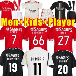 BenficaS voetbalshirts Kit voor volwassenen kinderen 23 24 FANS Spelerversie JONAS GABRIEL Camiseta SEFEROVIC ZIVKOVIC SALVIO ELISEU FEJSA 2023 2024 Volledige set HOME AWAY