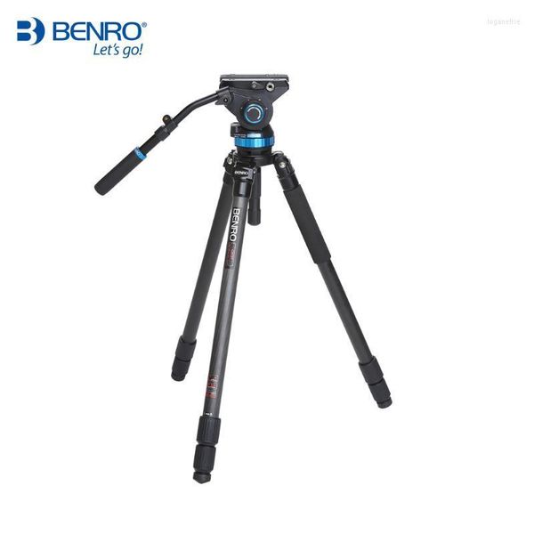 Benro C373TS8 trépied professionnel support de caméra en Fiber de carbone S8 tête vidéo QR13 plaque sac de transport charge maximale 8 kg trépieds Loga22