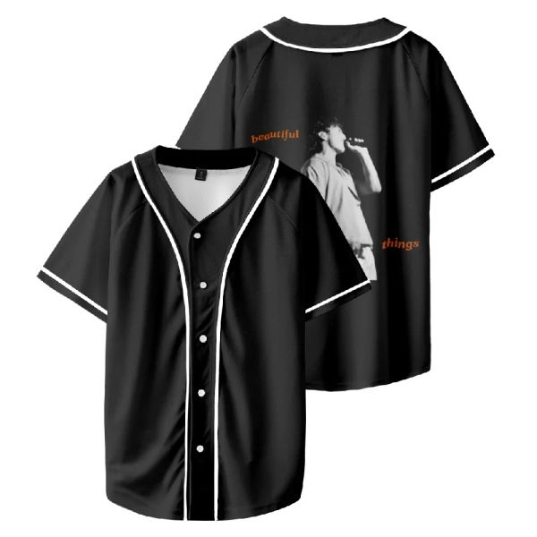 Benson Boone Beautiful Things Baseball T-shirt Femmes / Hommes Summer Summer Sleeve Graphic Tees Streetwear Hip Hop Baseball Jersey