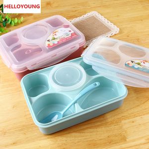 Bento Box Servies Pak Oven lunchbox Magnetron Servies Sets Voedsel Container Grote Maaltijd Doos Vijf plus een scheiding Hot sales