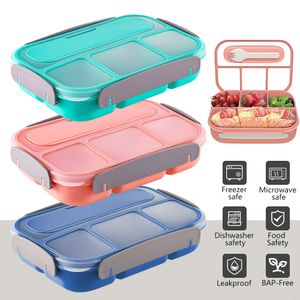 Bento -dozen 1300 ml Microwave Lunch Box Bento Box Lepel Dinware Portable Food Storage Container voor kinderen kinderen school volwassenen kantoor 230515