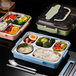 Bento -dozen 304 Roestvrij staal lunchbox Student Cafetaria Microgolf Portable isolatie Bedrijf Food Container Q240427
