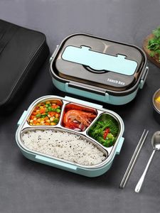 Bento Boxen 4 rooster thermische lunchbox lekvrij 304 roestvrij staal magnetronboxen voor werk picknick voedsel warm houden opslag 231019