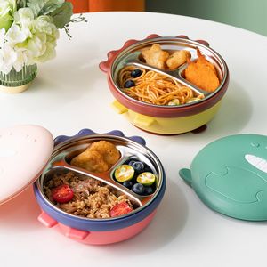 Bento Boxes 500ml boîte à lunch en acier inoxydable pour enfants dinosaure compartimenté isolation de l'eau chauffée couverts pour enfants contenants alimentaires 230627