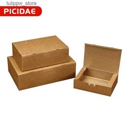 Boîtes à Bento 50pcs boîte à déjeuner en papier Kraft conteneurs de préparation de repas jetables boîtes à emporter pour Restaurant maison à emporter salade Snack Carton L240307