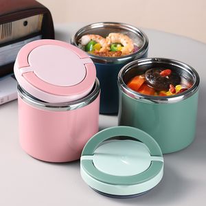 Bento Boxes 630ml 1000ml Boîte À Lunch En Acier Inoxydable Soupe Thermos Bouteille Bocal Alimentaire Conteneur De Stockage Boîte À Bento Isolée Avec Poignée Pour Enfants 230617