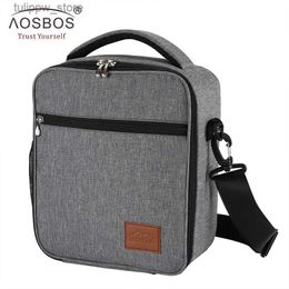 Aosbos Portable Cooler Lunch Bag Oxford Sacs alimentaires isolés thermiquement Fourre-tout solide alimentaire pique-nique boîte à lunch sac pour hommes femmes enfants L240311