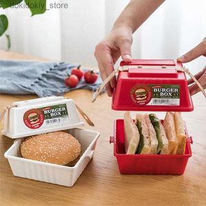 Bento Boxes Burer Storae Box Sand Box Food Box Outdoor Picnic Creative Bento Box Snack Storae Rice Ball Box Keuken Accessoires Tools L49