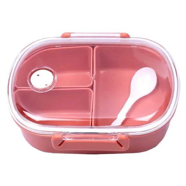 Bento Boxes Childrens Boîte à lunch Three Grid Microwave Cartoon Cartoon Fresh Student Office Bento Food Storage Conteneur Q240427