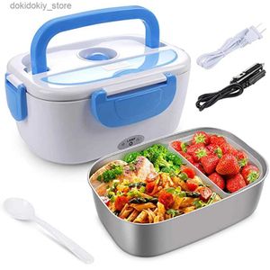 Bento Boxes Electric Heatin Lunch Box Car + Home 2 In 1 12V 220/110V draagbare roestvrijstalen voering Bento Lunchbox Food Container Bento Box L49