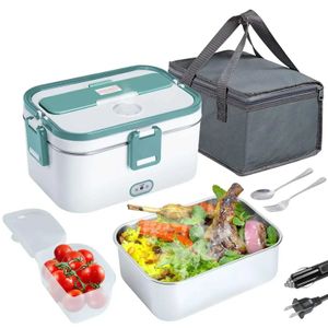 Bento -dozen Elektrische lunchbox 80W Voedselverwarming Volwassene voor auto's/vrachtwagens Draagbaar 1.8L Container Q240427