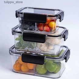 Boîtes à bento Aliments Fruits Scellés Bento Micro-ondes Déjeuner Enfants Conteneur Compartiments Scolaires Boîte Avec Pot Pour Salade Transparente Portable L240308