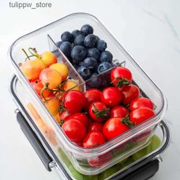 Boîtes à bento Fruits Micro-ondes Transparent Scellé Bento Portable Récipient Salade Déjeuner Avec Pour Boîte Pot École Enfants Compartiments Alimentaire L240305