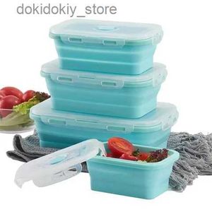 Bento Boîtes outils de cuisine Pollable SILE Food Container Portable Bento Lunch Box Microware Home Food Outdoor Storae Conteners Boîte L49