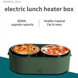 Bento Boîtes Mini Boîte à lunch Electric USB Charin Food Coucheuse Contaiteur Car Home Portable Rice Cooker Warmer en acier inoxydable Lunch Bento Box L49