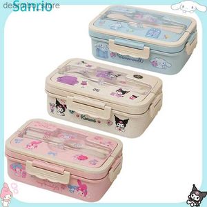 Bento Boxes Miniso Kuromi Boîte à lunch Cinnamoroll My Melody Student compartimentation écologique Bento Box Box Table Varelle Food Storage Container L49