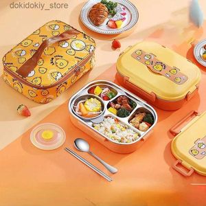 Bento -dozen roestvrij staal thermische lunchbox draagbare Bento Box School Dent Child Cute Thermal BA Food Warmer Container Soup Cup L49