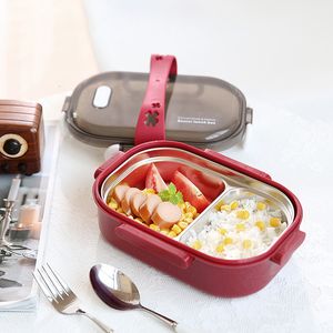 Boîtes à bento TUUTH Portable 304 Boîte à lunch en acier inoxydable Compartiment de style japonais Boîte à bento Cuisine Conteneur alimentaire étanche 230515