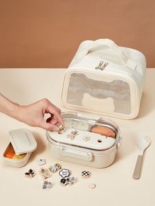 Bento Boxes WorthBuy Cute Diy Lunch Box draagbare thermische bento -doos met geïsoleerde lunchzak 18/8 roestvrijstalen kinderen food container doos 230515