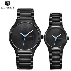 Benyar Lovers 'Watch Set Brand Luxury Quartz horloges mode casual waterdichte 30m jurk Kijk Kerst Valentine's Gifts